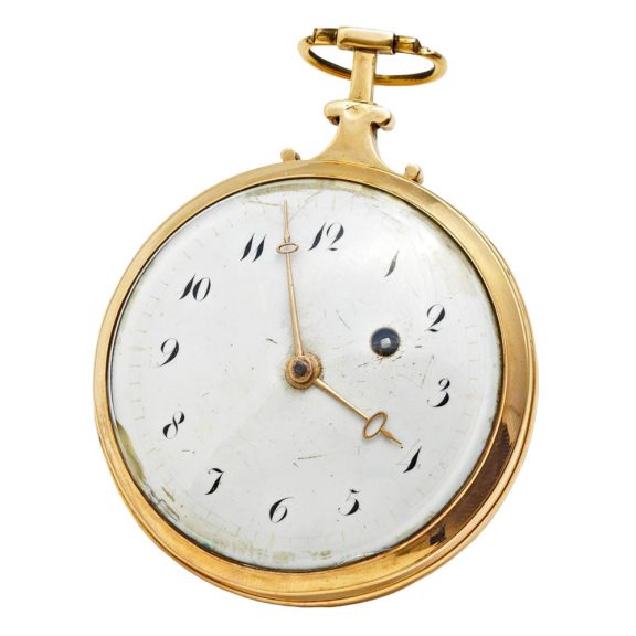 Large French rose gold open faced verge watch Circa 1860