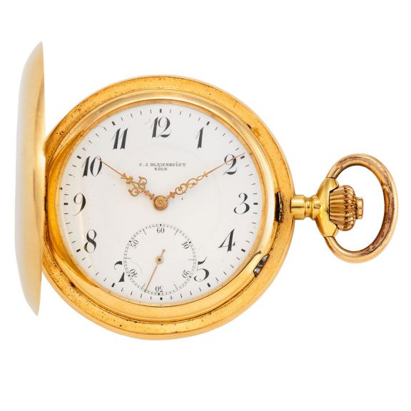Swiss 14K gold hunting cased lever pocket watch Circa 1910