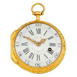 Fine French 18 carat gold open faced verge watch Circa 1820