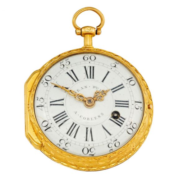 Fine French 18 carat gold open faced verge watch Circa 1820