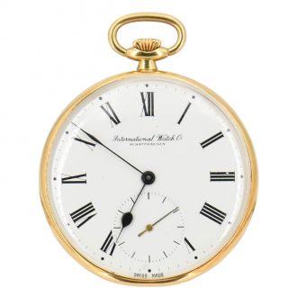 Swiss 18 carat gold open faced lever watch with chain Circa 1915