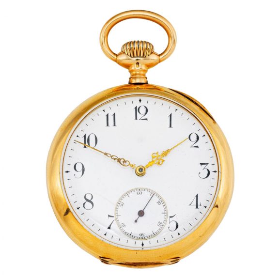 Swiss 18 carat gold open faced keyless lever watch Circa 1910 Swiss 18 carat gold open faced keyless lever watch Circa 1910