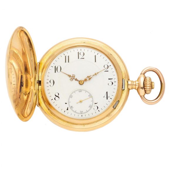Swiss 18K gold hunting cased gentlemen's watch Circa 1900