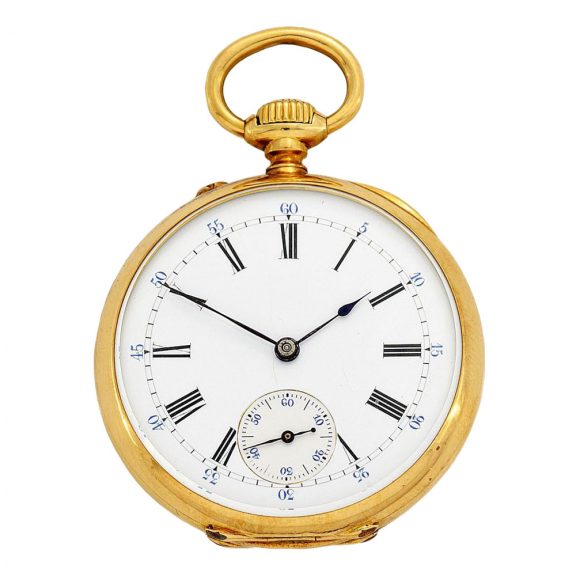 Small Swiss rose gold open faced chronometer Circa 1890 Small Swiss rose gold open faced chronometer Circa 1890