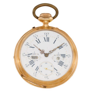 Swiss 18 carat rose gold lever watch with calendar Circa 1890