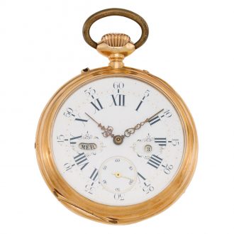 Swiss 18 carat rose gold lever watch with calendar Circa 1890