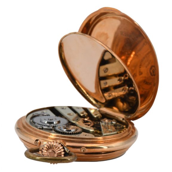Swiss 18 carat rose gold lever watch with calendar Circa 1890 Swiss 18 carat rose gold lever watch with calendar Circa 1890