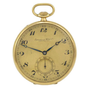 Swiss 14 carat gold open faced lever pocket watch Circa 1929
