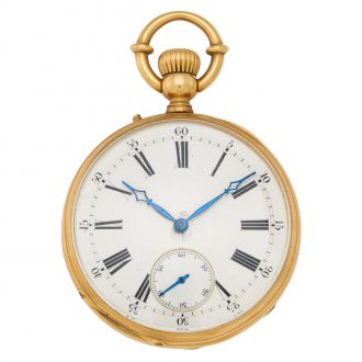Large Swiss 18 carat gold open faced lever watch Circa 1915