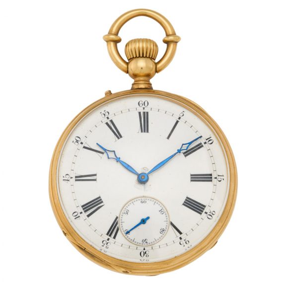 Large Swiss 18 carat gold open faced lever watch Circa 1915