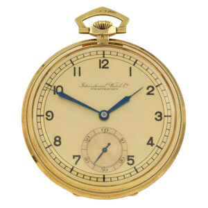 Swiss 14 carat gold open faced lever pocket watch Circa 1925