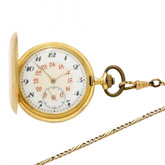 Swiss gold lever with chatelaine and watch chain Circa 1910