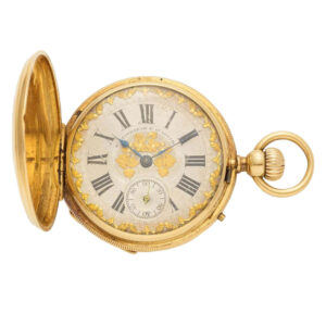 Swiss 18K gold hunting cased lever pocket watch Circa 1890