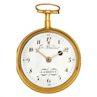 Swiss 18K rose gold hour repeating verge watch Circa 1815
