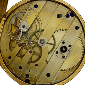 Swiss 18 carat gold open faced key wound pocket watch Circa 1885