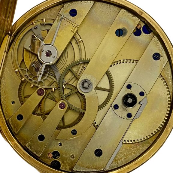 Swiss 18 carat gold open faced key wound pocket watch Circa 1885 Swiss 18 carat gold open faced key wound pocket watch Circa 1885