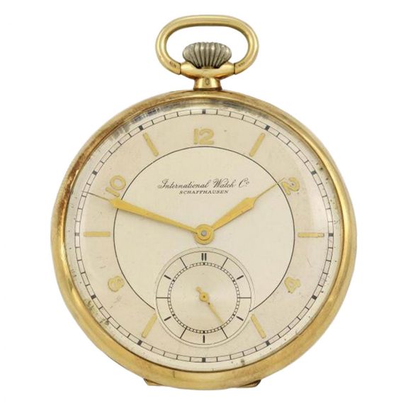Swiss 14 carat gold open faced lever pocket watch Circa 1935