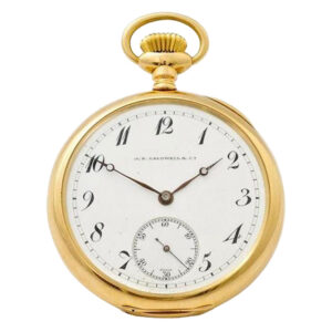 Swiss 18 carat gold open faced lever pocket watch Circa 1930
