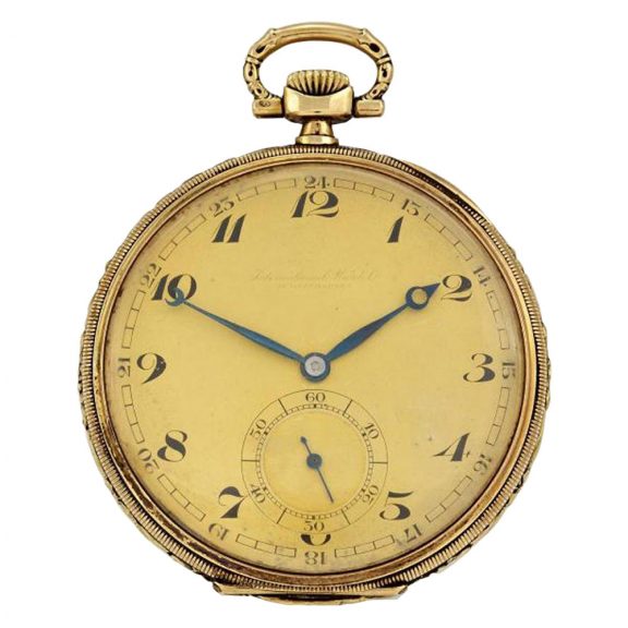 Swiss 14 carat gold open faced lever pocket watch Circa 1921