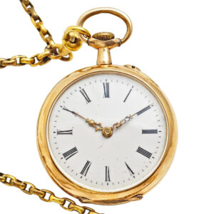 Swiss 18K rose gold open faced lever ladies' watch Circa 1900