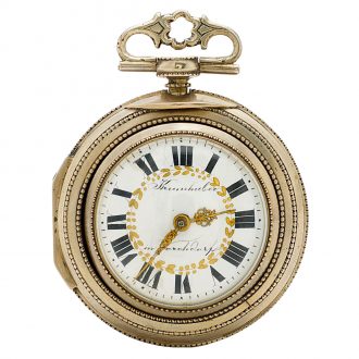 Large Austrian silver pair cased key wound watch Circa 1760