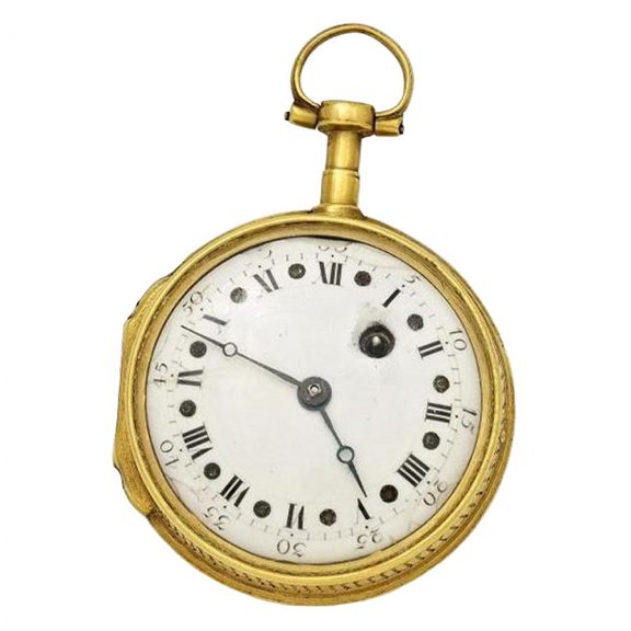 Austrian gilt open faced key wound verge watch Circa 1810