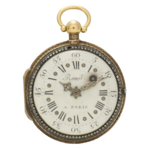 French gilt and diamond set open faced verge watch Circa 1880