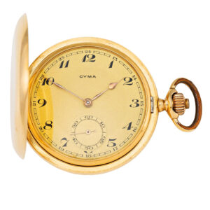 Swiss 18K gold hunting cased lever pocket watch Circa 1925