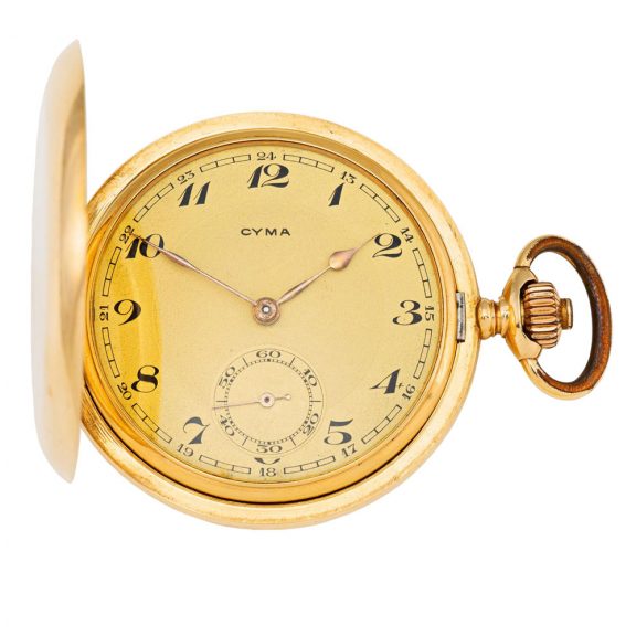 Swiss 18K gold hunting cased lever pocket watch Circa 1925