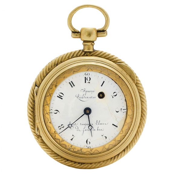 Fine Austrian silver open faced verge pocket watch Circa 1800