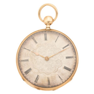 Swiss 18K gold quarter repeating cylinder watch Circa 1800