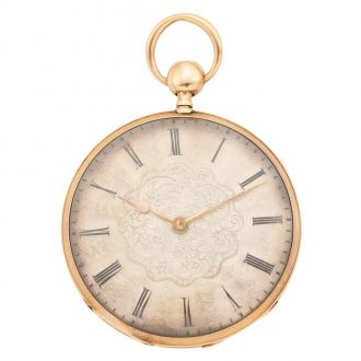 Swiss 18K gold quarter repeating cylinder watch Circa 1800