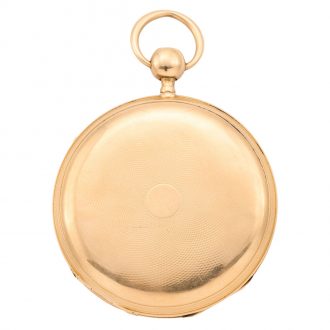 Swiss 18K gold quarter repeating cylinder watch Circa 1800