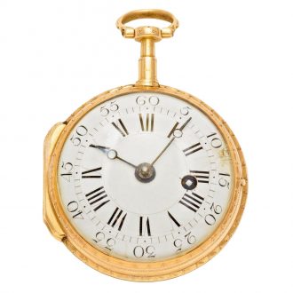 French 18K rose gold key wound pocket watch Circa 1880