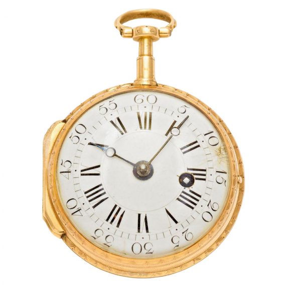 French 18K rose gold key wound pocket watch Circa 1880