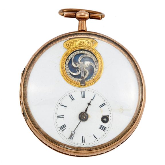 French gilded silver lever pocket watch with visible balance Circa 1890