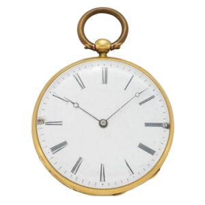 Early Swiss 18 carat gold open faced lever pocket watch Circa 1845