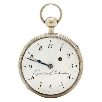 French silver open faced key wound pocket watch Circa 1785
