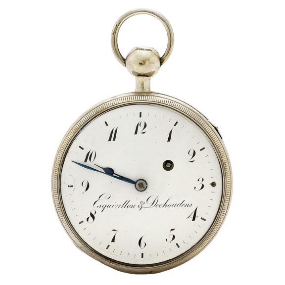 French silver open faced key wound pocket watch Circa 1785