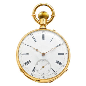 Fine Swiss 18 carat gold open faced lever watch Circa 1900