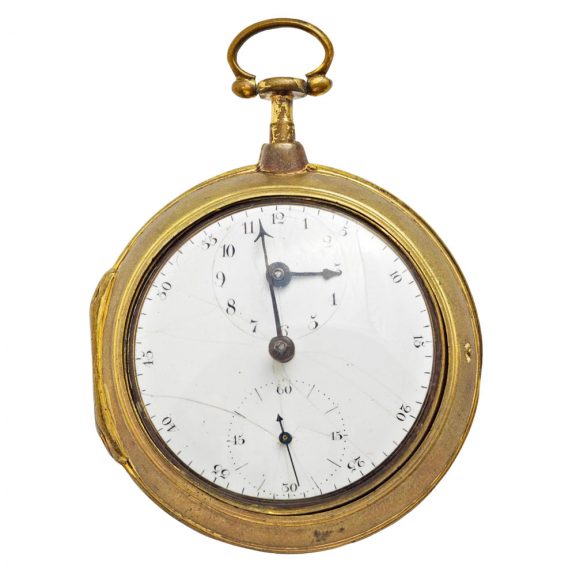English gilt pair cased key wound pocket watch Circa 1755