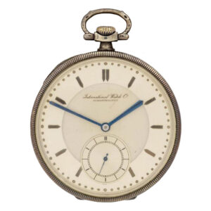 Swiss silver open faced manual wound pocket watch Circa 1929