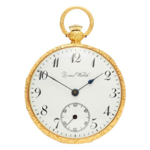 Swiss 18 carat gold open faced lever pocket watch Circa 1920