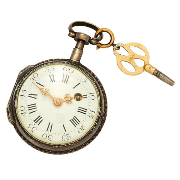 French silver open faced key wound pocket watch Circa 1760 French silver open faced key wound pocket watch Circa 1760