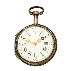 French silver open faced key wound pocket watch Circa 1760