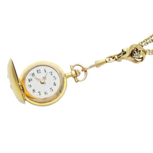 Swiss 18K gold hunting cased ladies' pendant watch Circa 1900