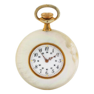 Swiss gilt and mother-of-pearl lever pocket watch Circa 1905
