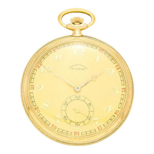Swiss 18 carat gold open faced lever pocket watch Circa 1900