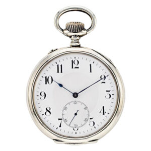 Fine Swiss silver open faced lever pocket watch Circa 1980