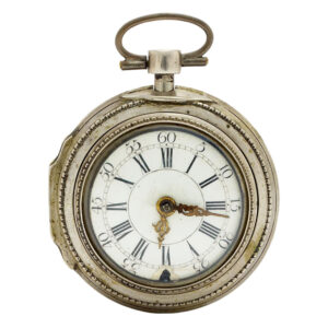 German silver pair cased key wound pocket watch Circa 1860